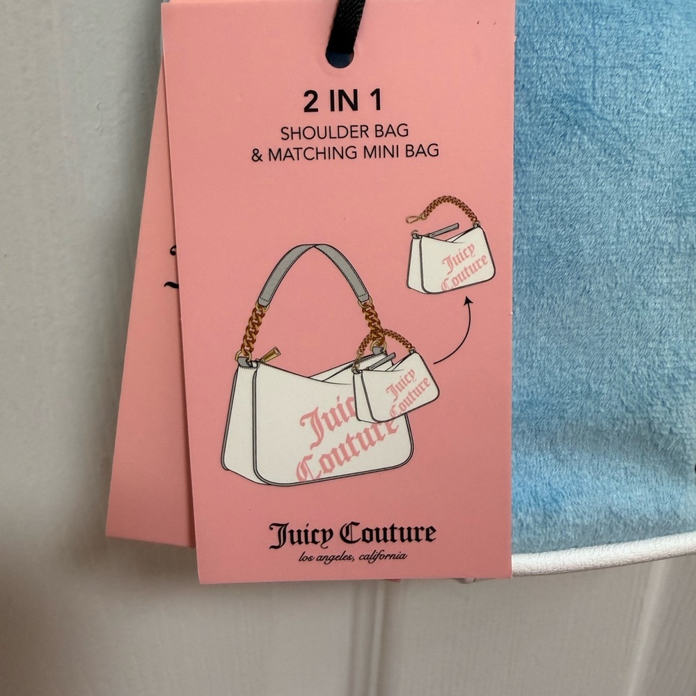NWT Juicy Couture Blue Better Together Shoulder Bag w/Mini Bag - Picture 3 of 5